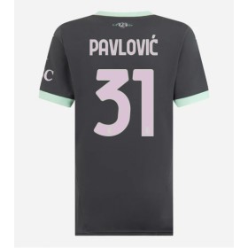 Dámské fotbalový oblečení AC Milan Strahinja Pavlovic #31 Tretí košile 2024-25 Krátkým Rukávem